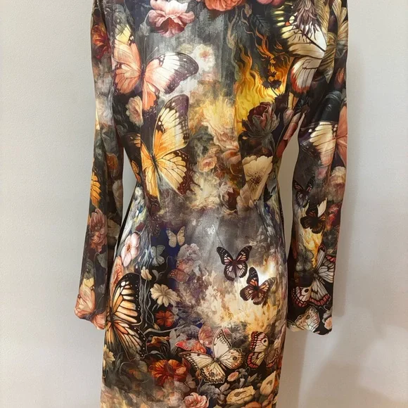 Johnny Was “Judith” sequin floral-print Shift Dress S - Picture 7 of 8